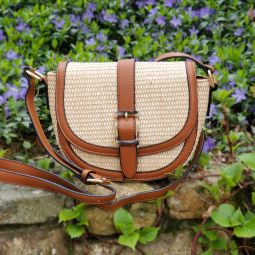 Melanie Woven Saddle Bag with Crossbody Strap